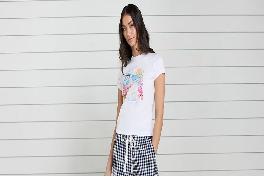 green and white checkered pants